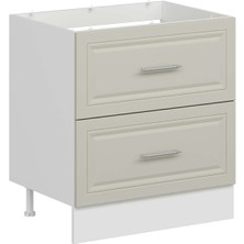 Alvinka Mutfak Modül Mbr_c Alt 2ç 80CM Evye Dolap Beyaz Kumtaşı Suntalam