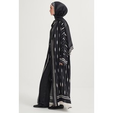 Carell Zyra Premium Floş Abaya Siyah