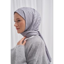 Carell Baklava Desen Pamuk Ipek Şal Silver Gri