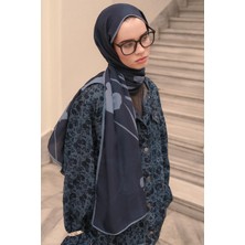 Carell Vera Monogram Floş Şal Koyu Lacivert