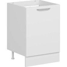 Alvinka Mutfak Modül Duz Alt 1k 60CM Evye Dolap Beyaz Beyaz Suntalam