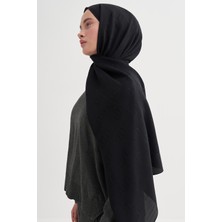 Carell Monogram Desen Liora Pamuk Şal Siyah