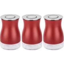 Özbience 3 Parça Kırmızı Cam Kavanoz Seti, 730ML, Şık ve Dayanıklı Saklama Çözümleri