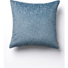 The Kun Dokuma Kadife Noktasal Motifli Kırlent Kılıfı-Mavi