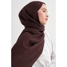 Carell Monogram Desen Liora Pamuk Şal Mürdüm