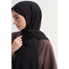 Carell Blok Desen Rina Floş Jakar Şal Siyah