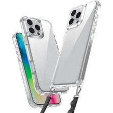 Subutu iPhone 16 Pro Max Kılıf Airbagli Takılabilir Askı Aparatlı Sbt Snap Silikon Kapak-Şeffaf