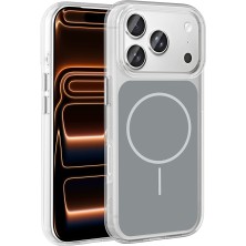 Subutu iPhone 17 Pro Max Kılıf M-Safe Şarj Özellikli Metal Buton Tasarımlı Zore Ikonik Sert Silikon Kapak -