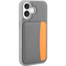 Subutu iPhone 17 Kılıf Kartlıklı Zore X-Kart Silikon Kapak - Koyu Gri