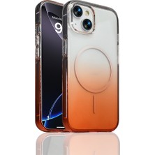 iPhone 13 Kılıf M-Safe Şarj Özellikli Zore Septik Silikon Kapak - Turuncu