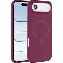 iPhone 17 Air Kılıf M-Safe Şarj Özellikli Zore Meta Kapak - Mürdüm