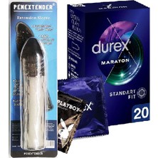 Durex Maraton 20 Li Prezervatif + Peniskalınlaştırıcı ve Uzatıcı Sleeve 15.5 cm Peniskılıfı C-0084