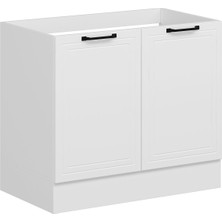 Alvinka Mutfak Modül Mbr_a Alt 2k 100CM Evye Dolap Beyaz Beyaz Suntalam