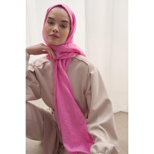 Carell Organik Kırışık  Şal Pembe