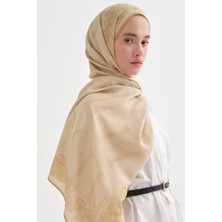 Carell Floral Monogram Floş Şal Soft Sarı