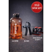 Toyfest 3’lü Spor Seti 2,2 L Damacana Suluk + Ayarlanabilir El Yayı + 2’li Şınav Barı