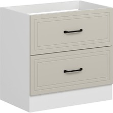 Alvinka Mutfak Modül Mbr_a Alt 2ç 90CM Evye Dolap Beyaz Kumtaşı Suntalam