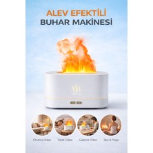 PremiumPort Alev Efektli Hava Nemlendirici ve Aroma Difüzör, LED Işıklı, Sessiz Buhar Makinesi