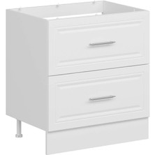 Alvinka Mutfak Modül Mbr_c Alt 2ç 80CM Evye Dolap Beyaz Beyaz Suntalam