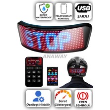 Anaway Shopping LED Kask Ekranı, Motosiklet Kask Uyarı Işığı Gece Sürme, Dıy Rgb Bisiklet Kaskı Arka Lambası App Programlanabilir LED Ekran