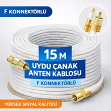Fırsat Yolu 15 Metre Hazır Uydu Anten Kablosu F Konnektörlü 64 Tel