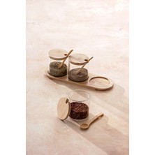 Özbience Pratik ve Şık 3'lü Borosilikat Baharat Seti, Mutfaklara Renk Katar