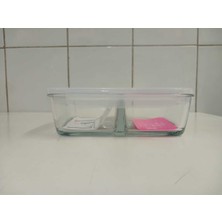 Özbience Fresco Cam Dikdörtgen Saklama Kabı, 1700CC, Beyaz Kapak, Pratik ve Şık