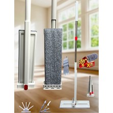 Hansel Lüx Kendinden Sıkmalı Mikrofiber Mop Yedek Bez Hediyeli Krem Renkli Temizlik Mopu