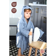 Bebekevi Eoko-Tex Sertifikalı %100 Pamuk 2 Katlı Müslin Bebek Bornozu