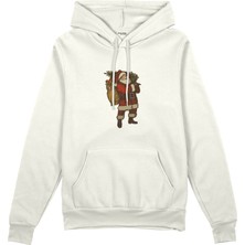 The Lucid Lab Vintage Santa Oversize Hoodie - Beyaz