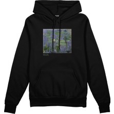 The Lucid Lab Water Lilies  Oversize Hoodie - Siyah