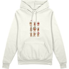 The Lucid Lab Christmas Reindeer Crew   Oversize Hoodie - Beyaz