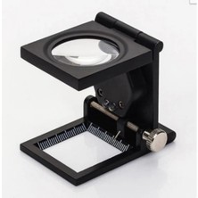 PremiumPort 28X28 mm Katlanır Metal Lüp, 2 LED Işıklı Büyüteç, Tekstil, TH-9005A