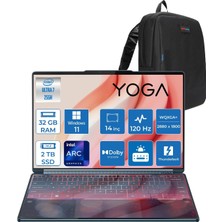 Lenovo Yoga Book 9 Intel Ultra 7 255H 16GB 2tb SSD Intel Arc 140T Gpu 2x 14" 2.8k Wqxga+ (2880X1800) OLED 750NITS Windows 11 Home Dokunmatik Taşınabilir Bilgisayar 83KJ003DTRH11+ Yoga Pen +Zettaçanta