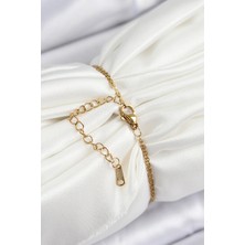 Skygo 316L Çelik Zincir Mineli Sanatsal Portre Zirkon Taşlı Gezegen Model Gold Renk Kadın Bileklik - TJ-BB7233