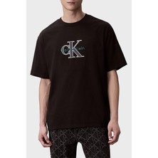 Calvin Klein Pamuklu Regular Fit Logolu Bisiklet Yaka T Shirt LV04RE815GUB1 Erkek T Shirt LV04RE815G Ub1