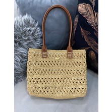 Rabika Çiçek Tote Hasır Çanta