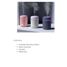 PremiumPort USB Şarjlı Hava Nemlendirici, LED Işıklı Aroma Difüzörü