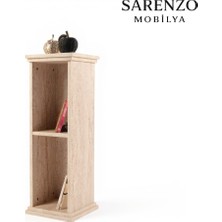 Sarenzo Traverten Çok Amaçlı Yan Sehpa Kitaplık Dekor Sehpa