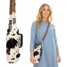 Woodycord El Yapımı Krem Gabardin Termos Kılıfı Kulplu Model Quencher Pipetli 1,18