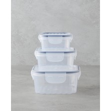 Özbience Şeffaf Çok Boyutlu Plastik Saklama Kabı Seti, 400-800-1400 ml