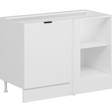 Alvinka Mutfak Modül Mbr_b Alt 1K1R 120CM Köşe Dolap Beyaz Beyaz Suntalam