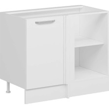 Alvinka Mutfak Modül Duz Alt 1K1R 105CM Köşe Dolap Beyaz Beyaz Suntalam