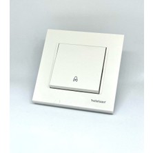 Beyaz Light Zil Anahtarı – Çerçeve Hediye | Şık Tasarım Netelsan