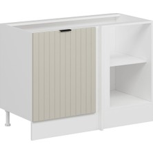 Alvinka Mutfak Modül Mbr_b Alt 1K1R 120CM Köşe Dolap Beyaz Kumtaşı Suntalam