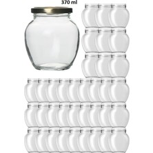Özbience 36'lı 370ML Şeffaf Cam Yumurta Model Konserve Kavanozu Gold Kapak