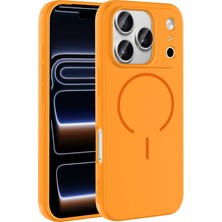 iPhone 17 Pro Kılıf M-Safe Şarj Özellikli Zore Meta Kapak - Turuncu
