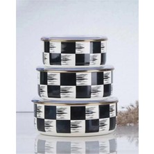 Özbience Emaye Saklama Kabı Seti - 3'lü, Dayanıklı ve Şık Tasarım