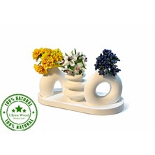 Ceren Wooden Ceren Wood El Yapımı Boyanabilir Dekoratif Vazo – Modern Tasarım