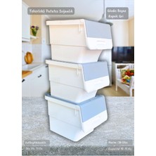 Özbience 3’lü Tekerlekli Sebzelik Seti, Gri, 36 Lt, Bpa Free, Pratik ve Kullanışlı